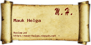 Mauk Helga névjegykártya